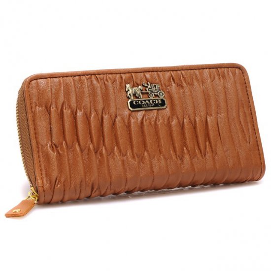 Coach Accordion Zip In Gathered Twist Large Brown Wallets CCI | Coach Outlet Canada - Click Image to Close
